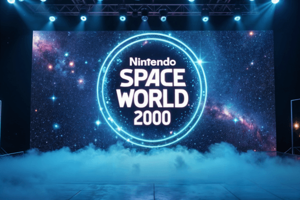 Nintendo Space World 2000 – Palco iluminado do icônico evento onde a Nintendo apresentou novidades do GameCube e outros projetos.